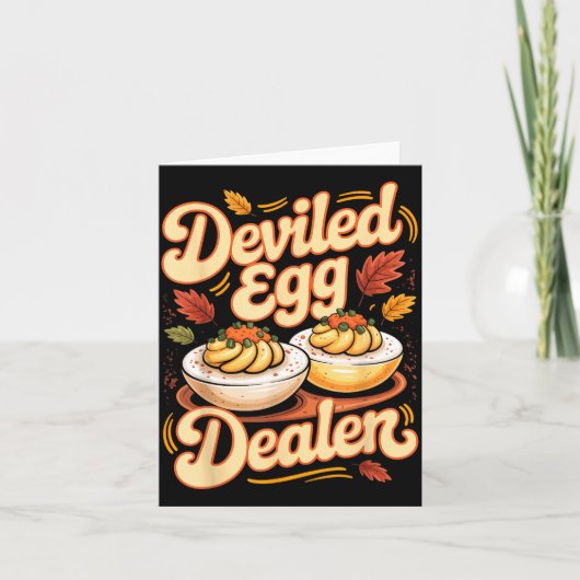 Deviled Egg Er Funny Retro Thanksgiving Food Quote Kaart (Voorkant)
