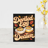 Deviled Egg Er Funny Retro Thanksgiving Food Quote Kaart (Gele Bloem)