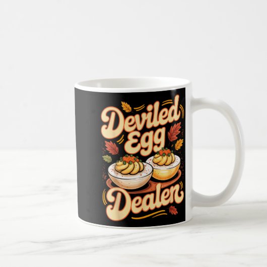 Deviled Egg Er Funny Retro Thanksgiving Food Quote Koffiemok (Rechts)