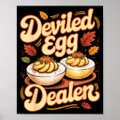 Deviled Egg Er Funny Retro Thanksgiving Food Quote Poster (Voorkant)