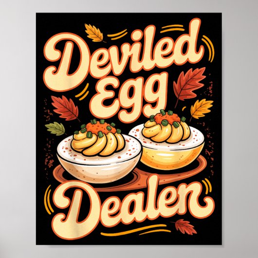 Deviled Egg Er Funny Retro Thanksgiving Food Quote Poster (Voorkant)