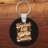 Deviled Egg Er Funny Retro Thanksgiving Food Quote Sleutelhanger (Voorkant)