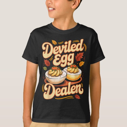 Deviled Egg Er Funny Retro Thanksgiving Food Quote T-shirt (Voorkant)