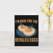Deviled Egg Funny Thanksgiving Eten Pelgrim Kostuu Kaart (Gele Bloem)