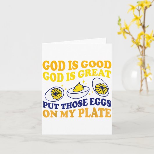 Deviled Egg Lover Funny Foodie Humor Apparel Uni-a Kaart (Gele Bloem)