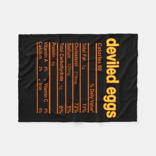 Deviled Egg Nutrition Facts Funny Thanksgiving Chr Fleece Deken (Voorkant (Horizontaal))