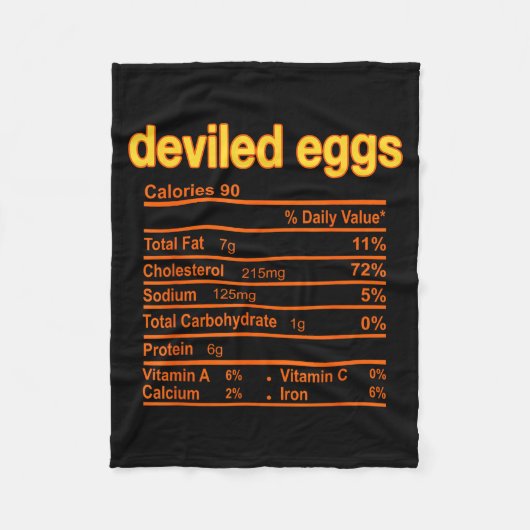 Deviled Egg Nutrition Facts Funny Thanksgiving Chr Fleece Deken (Voorkant)