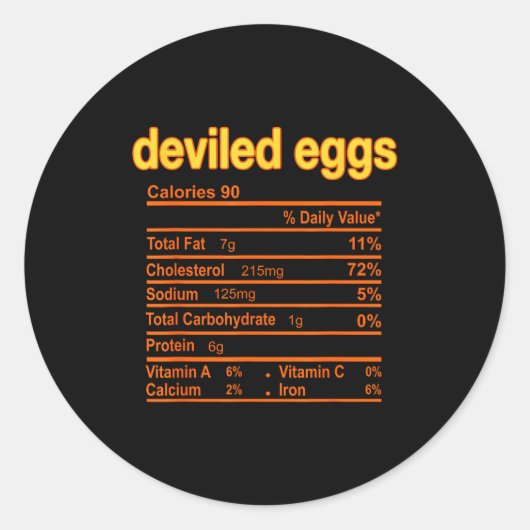 Deviled Egg Nutrition Facts Funny Thanksgiving Chr Ronde Sticker (Voorkant)