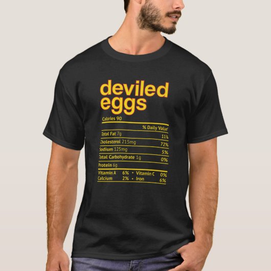 Deviled Egg Nutrition Facts Funny Thanksgiving Chr T-shirt (Voorkant)