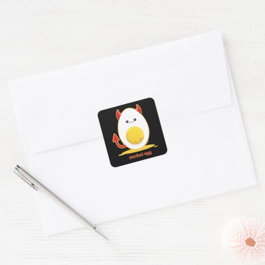 Deviled Egg Vierkante Sticker (Envelop)