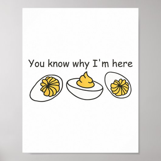 Deviled Egg You Know Why I'm Here Retro Thanksgivi Poster (Voorkant)