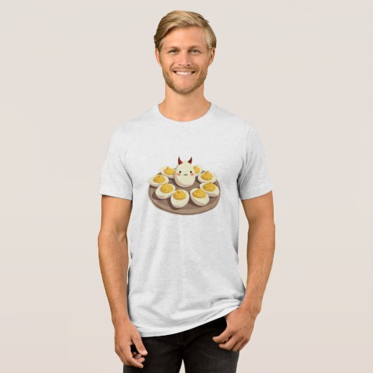 Deviled Eggs Funny Tri-Blend Shirt (Voorkant volledig)
