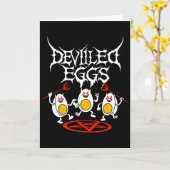 Deviled Eggs Metaal Grappige Cartoon Deviled Eiere Kaart (Gele Bloem)