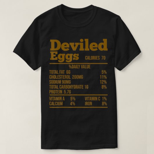 Deviled Eggs Thanksgiving Nutrition Funny Food Fac T-shirt (Design voorkant)