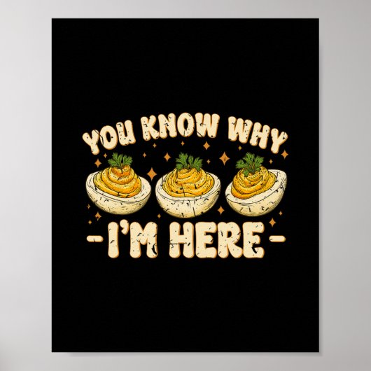 Deviled Eggs You Know Why Im Here Thanksgiving Wom Poster (Voorkant)