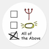 Devilish Angel Ronde Sticker (Voorkant)