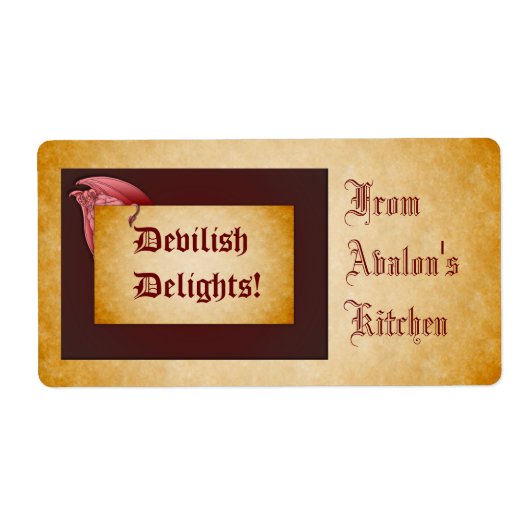 Devilish Delights Halloween Treats Baking Label (Voorkant)