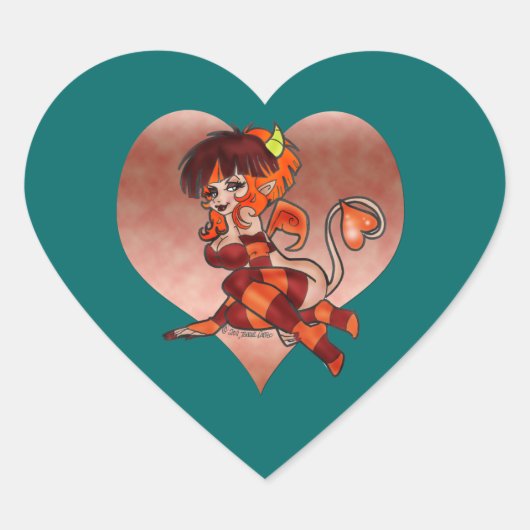 "Devilish Flirt" DUIVEL MEISJE Sticker (Voorkant)