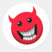 Devilish Smile Ronde Sticker (Voorkant)