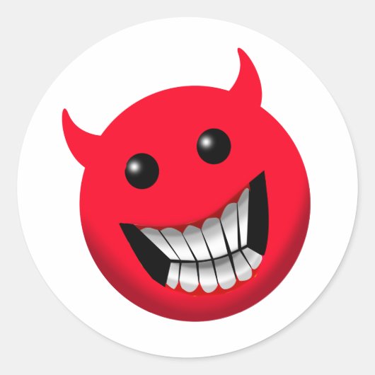 Devilish Smile Ronde Sticker (Voorkant)