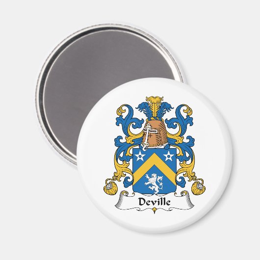 Deville Family Crest Magneet (Voorkant / Achterkant)