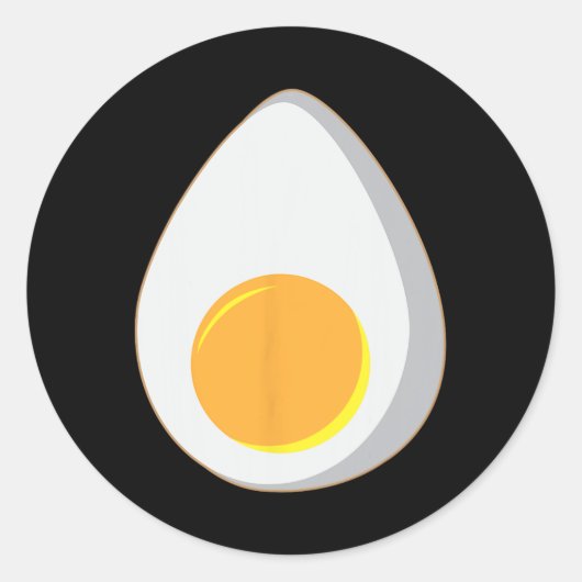 Devilled Egg Kostuum Koel Gekookt Ei Gift Ronde Sticker (Voorkant)