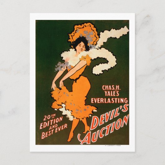 Devil's Auction Woman in Costume Theater Briefkaart (Voorkant)