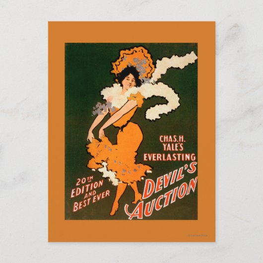 Devil's Auction Woman in Costume Theater Briefkaart (Voorkant)