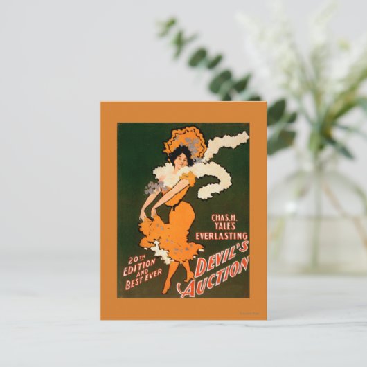 Devil's Auction Woman in Costume Theater Briefkaart (Staand voorkant)