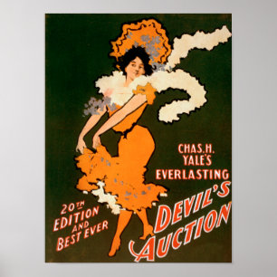 Devil's Auction Woman in Costume Theater Poster