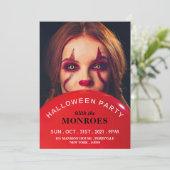 Devil's ballon, uitnodiging van de Halloween-parti (Staand voorkant)