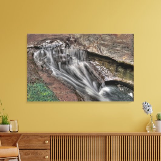 Devil's Bathtub, Hocking Hills, Ohio Canvas Afdruk (Insitu (Woonkamer))