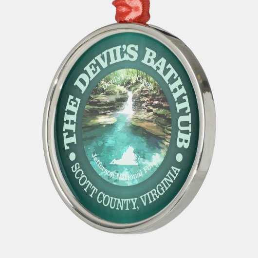 Devils Bathtub (Va) Metalen Ornament (Links)