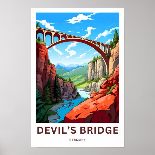 Devil's Bridge Duitsland Reisprint Poster (Voorkant)
