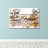Devils Bridge Kirkby Lonsdale Kunstprint Canvas Afdruk (Insitu (Houten vloer))