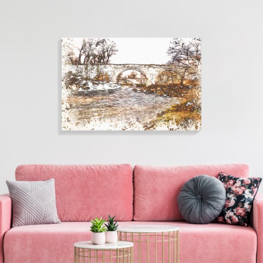 Devils Bridge Kirkby Lonsdale Kunstprint Canvas Afdruk (Insitu (Woonkamer))