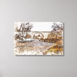 Devils Bridge Kirkby Lonsdale Kunstprint Canvas Afdruk
