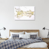Devil's Bridge Kirkby Lonsdale Pencil Sketch Canvas Afdruk (Insitu (Slaapkamer))