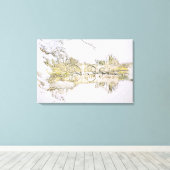 Devil's Bridge Kirkby Lonsdale Pencil Sketch Canvas Afdruk (Insitu (Houten vloer))