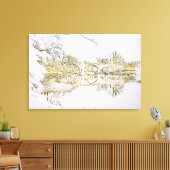 Devil's Bridge Kirkby Lonsdale Pencil Sketch Canvas Afdruk (Insitu (Woonkamer))