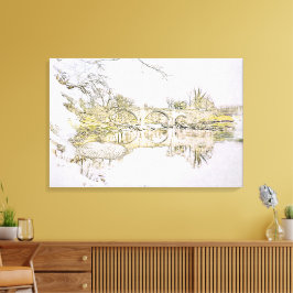 Devil's Bridge Kirkby Lonsdale Pencil Sketch Canvas Afdruk