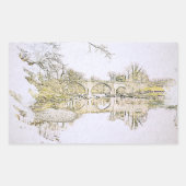 Devil's Bridge Kirkby Lonsdale Pencil Sketch Rechthoekige Sticker (Voorkant)