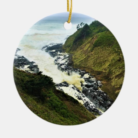 Devil's Churn, Cape Perpetua, Oregon Coast Keramisch Ornament (Voorkant)