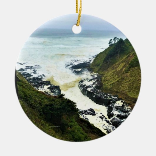 Devil's Churn, Cape Perpetua, Oregon Coast Keramisch Ornament (Voorkant)