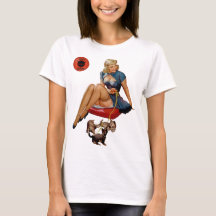 Devil's Court Retro Pin-Up Girl Dogs T-shirt