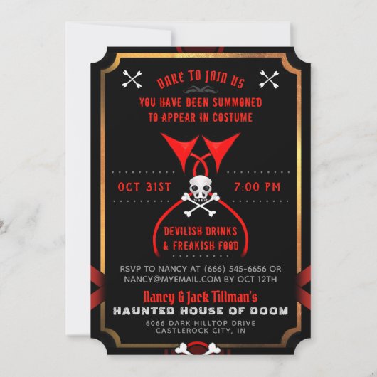 Devil's Delight Halloween Party Invitation Kaart (Achterkant)