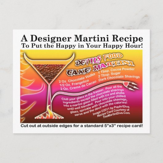 Devil's Food Cake Martini Recept Kaart Briefkaart (Voorkant)