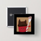 Devils Food Cupcake Vierkante Button 5,1 Cm (Voorkant /achterkant)