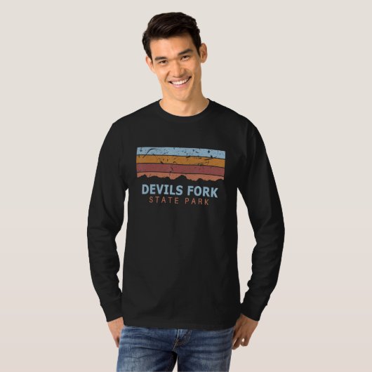 Devils Fork State Park South Carolina Retro Cool T-shirt (Voorkant volledig)
