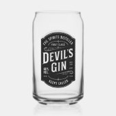 Devil's Gin Halloween Party  Blikvorm Glas (Achterkant)